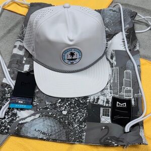 Melin Classic Coronado - Steel Lafferty - White Snapback Hat; Matching Cinch Bag